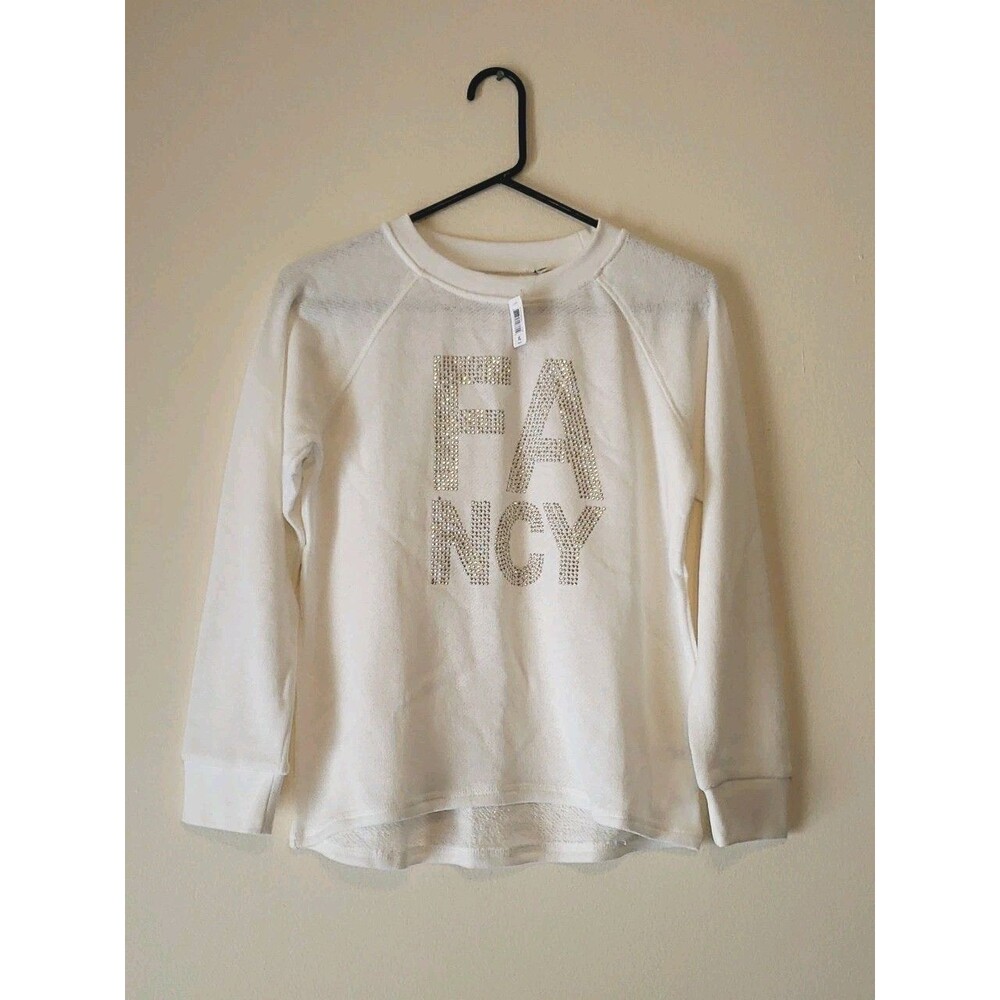 KidPik FANCY in Rhinestones Cream Marled Lightweight Sweatshirt Size XXL (14)